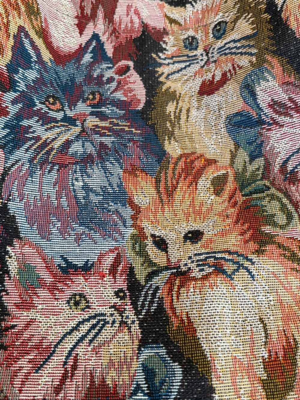 Tapestry Cat Tote Bag    Multicolor Cats - Picture 12 of 14